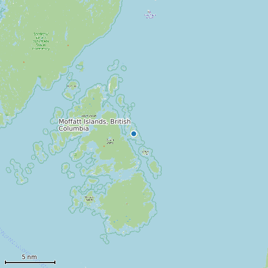 Map of Moffatt Islands, British Columbia Tide Prediction Station