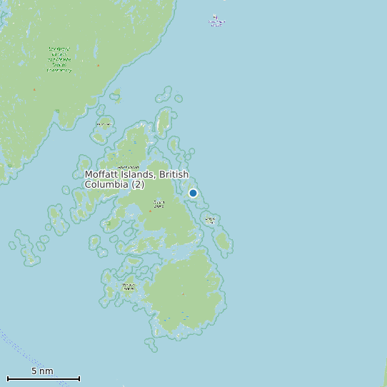 Map of Moffatt Islands, British Columbia (2) Tide Prediction Station