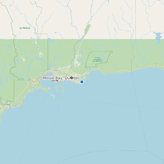 Map of Moisie Bay, Qu�bec Tide Prediction Station