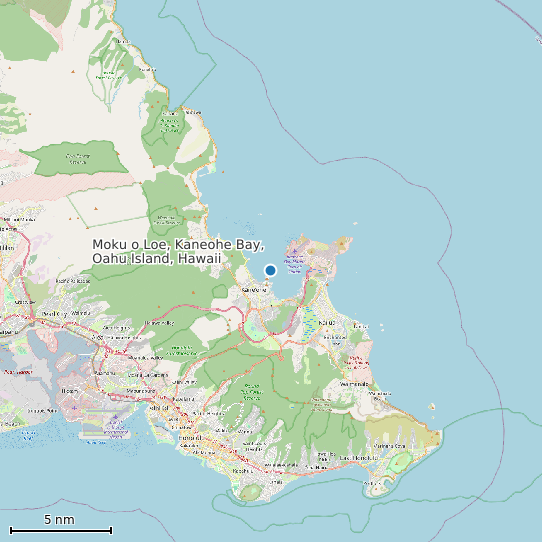 Map of Moku o Loe, Kaneohe Bay, Oahu Island, Hawaii Tide Prediction Station