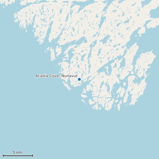 Map of Acadia Cove, Nunavut Tide Prediction Station