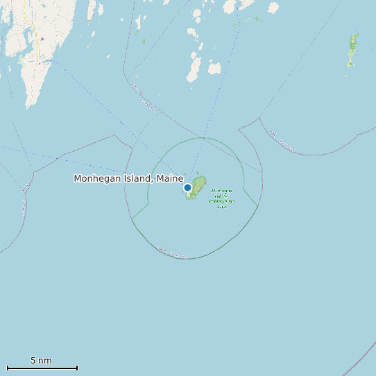 Map of Monhegan Island, Maine Tide Prediction Station