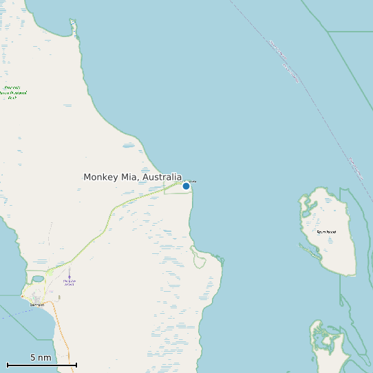 Map of Monkey Mia, Australia Tide Prediction Station