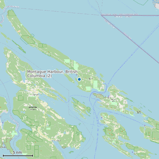 Map of Montague Harbour, British Columbia (2) Tide Prediction Station