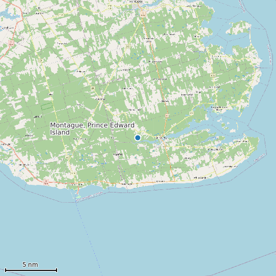Map of Montague, Prince Edward Island Tide Prediction Station
