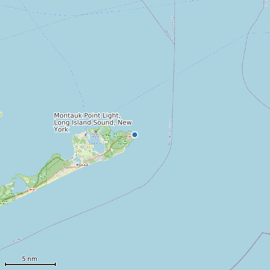 Map of Montauk Point Light, Long Island Sound, New York Tide Prediction Station