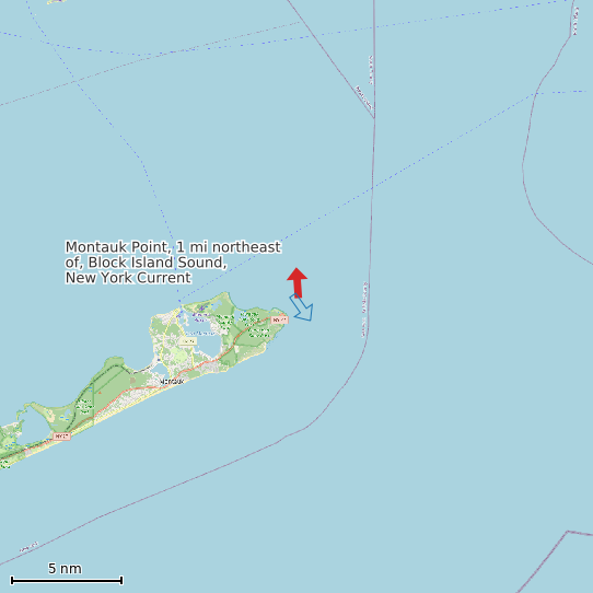 Map of Montauk Point, 1 mi northeast of, Block Island Sound, New York Current Prediction Station