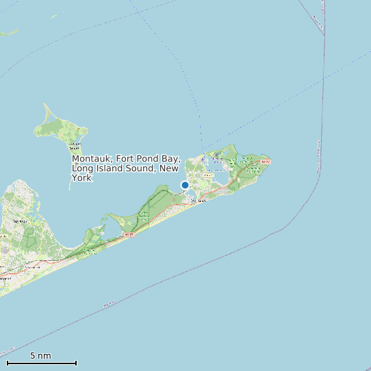 Map of Montauk, Fort Pond Bay, Long Island Sound, New York Tide Prediction Station
