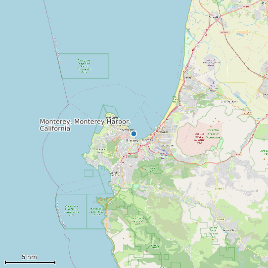 Map of Monterey, Monterey Harbor, California Tide Prediction Station