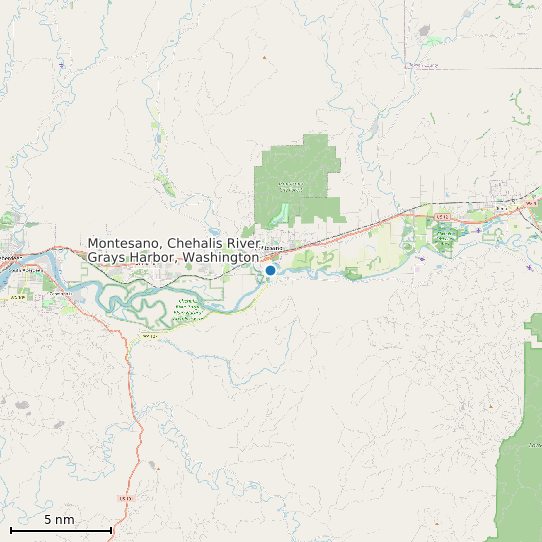Map of Montesano, Chehalis River, Grays Harbor, Washington Tide Prediction Station