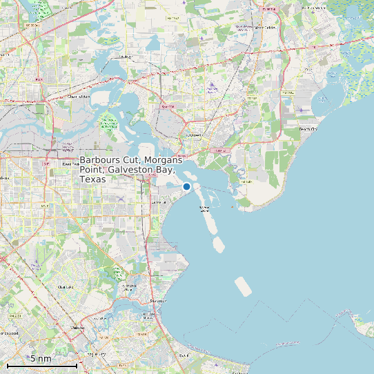 Map of Barbours Cut, Morgans Point, Galveston Bay, Texas Tide Prediction Station