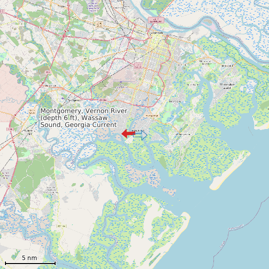Map of Montgomery, Vernon River (depth 6 ft), Wassaw Sound, Georgia Current Prediction Station