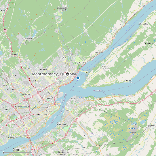 Map of Montmorency, Qu�bec Tide Prediction Station