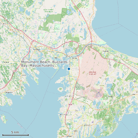 Map of Monument Beach, Buzzards Bay, Massachusetts Tide Prediction Station