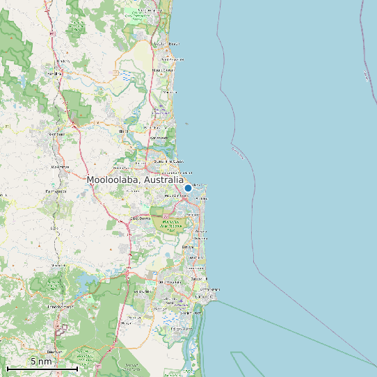 Map of Mooloolaba, Australia Tide Prediction Station