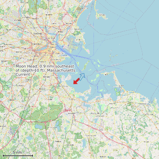 Map of Moon Head, 0.9 nmi southeast of (depth 10 ft), Massachusetts Current Prediction Station