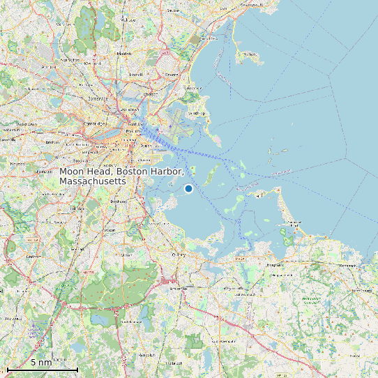 Map of Moon Head, Boston Harbor, Massachusetts Tide Prediction Station