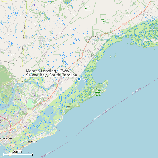 Map of Moores Landing, ICWW, Sewee Bay, South Carolina Tide Prediction Station