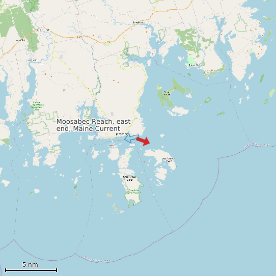 Map of Moosabec Reach, east end, Maine Current Prediction Station