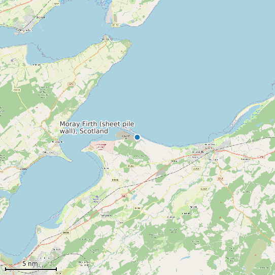 Map of Moray Firth (sheet pile wall), Scotland Tide Prediction Station