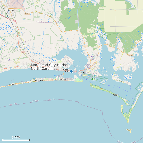 Map of Morehead City Harbor, North Carolina Tide Prediction Station