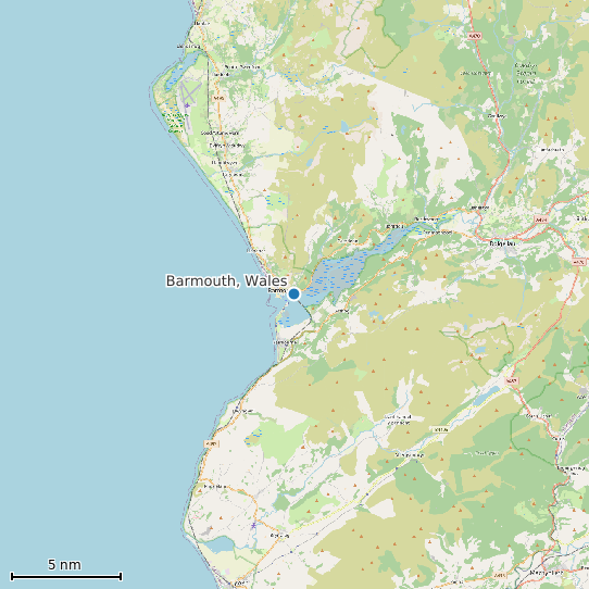 Map of Barmouth, Wales Tide Prediction Station
