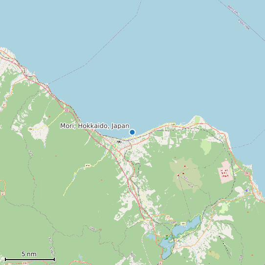 Map of Mori, Hokkaido, Japan Tide Prediction Station