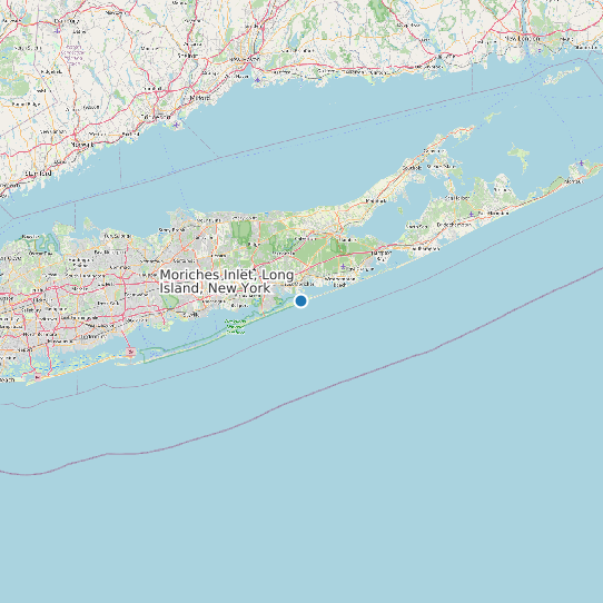 Map of Moriches Inlet, Long Island, New York Tide Prediction Station