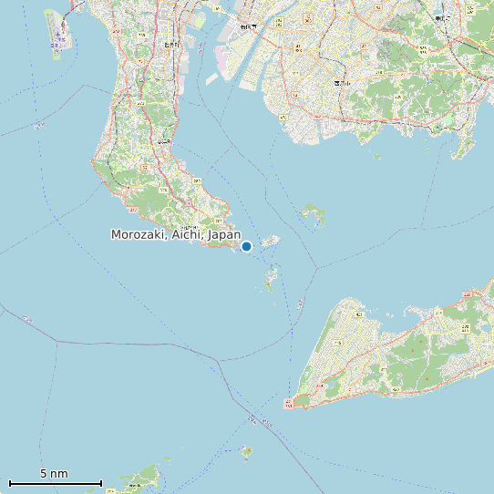 Map of Morozaki, Aichi, Japan Tide Prediction Station