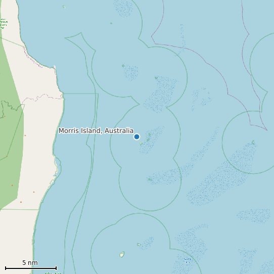 Map of Morris Island, Australia Tide Prediction Station