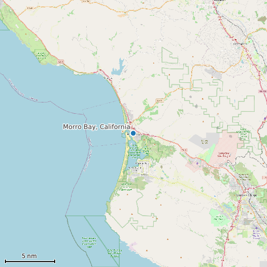 Map of Morro Bay, California Tide Prediction Station