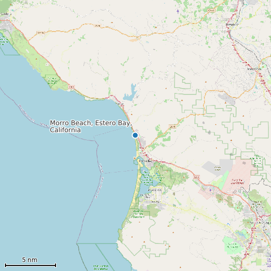 Map of Morro Beach, Estero Bay, California Tide Prediction Station