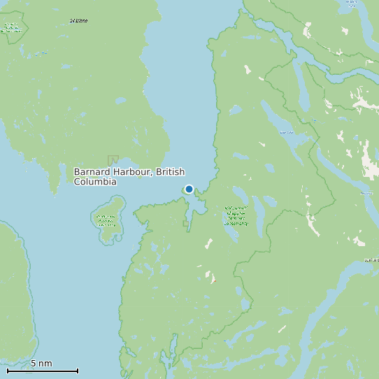 Map of Barnard Harbour, British Columbia Tide Prediction Station