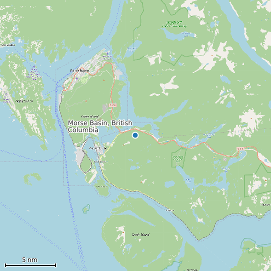 Map of Morse Basin, British Columbia Tide Prediction Station