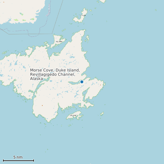 Map of Morse Cove, Duke Island, Revillagigedo Channel, Alaska Tide Prediction Station