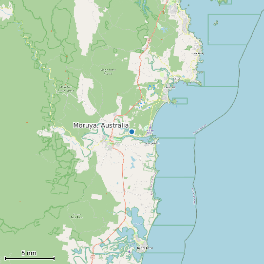 Map of Moruya, Australia Tide Prediction Station