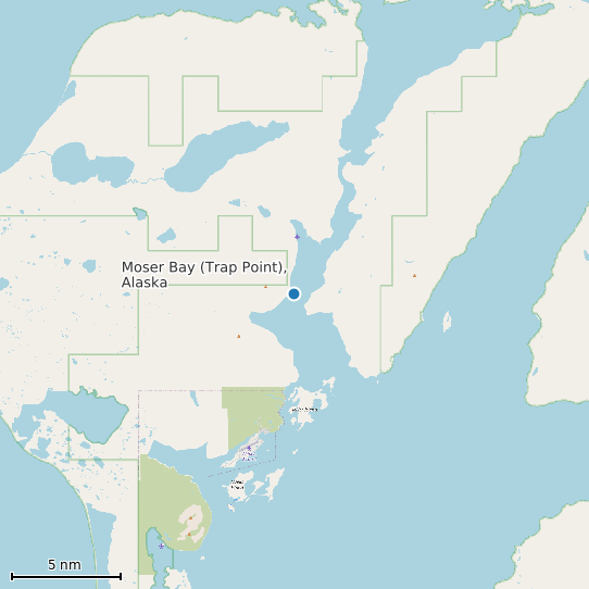 Map of Moser Bay (Trap Point), Alaska Tide Prediction Station