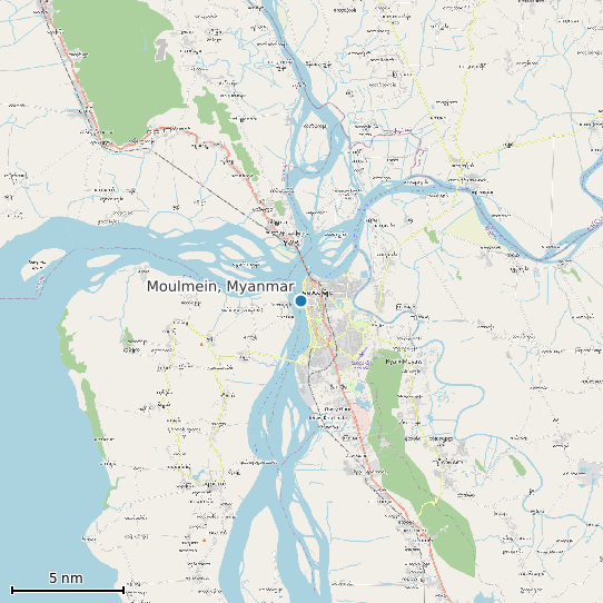 Map of Moulmein, Myanmar Tide Prediction Station