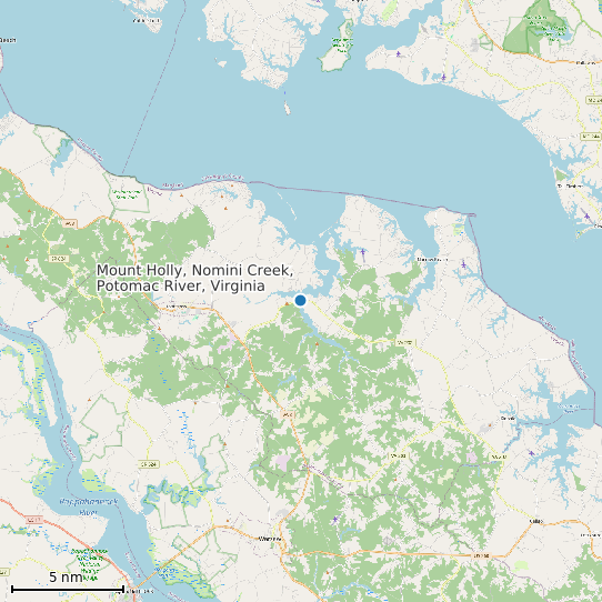 Map of Mount Holly, Nomini Creek, Potomac River, Virginia Tide Prediction Station