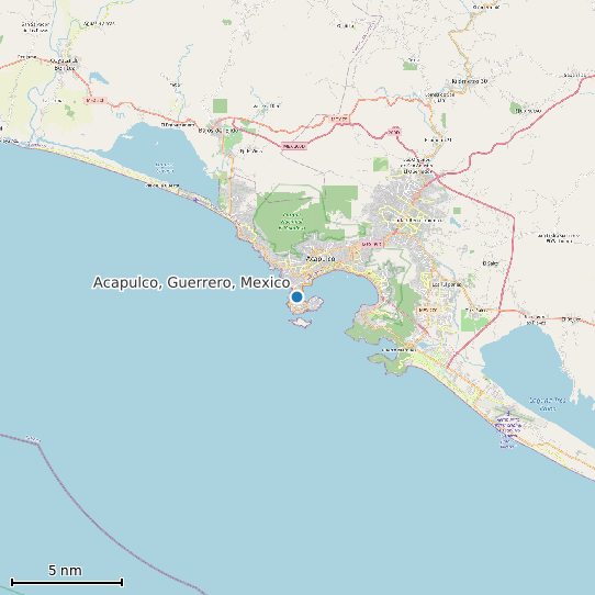 Map of Acapulco, Guerrero, Mexico Tide Prediction Station