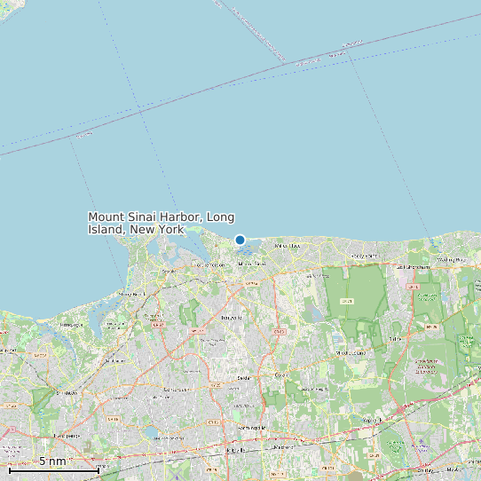 Map of Mount Sinai Harbor, Long Island, New York Tide Prediction Station