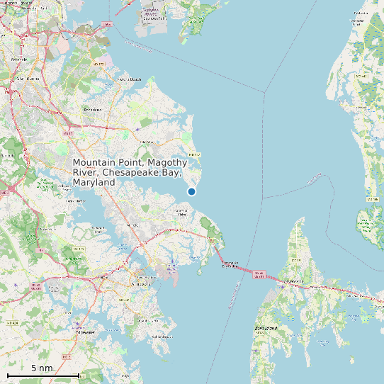Map of Mountain Point, Magothy River, Chesapeake Bay, Maryland Tide Prediction Station