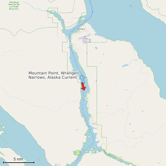 Map of Mountain Point, Wrangell Narrows, Alaska Current Prediction Station