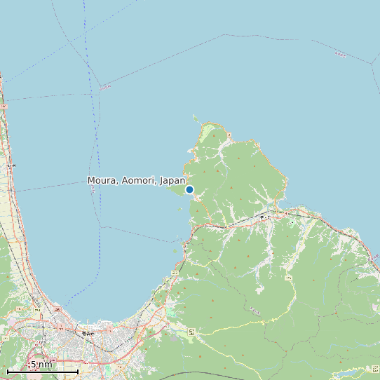 Map of Moura, Aomori, Japan Tide Prediction Station