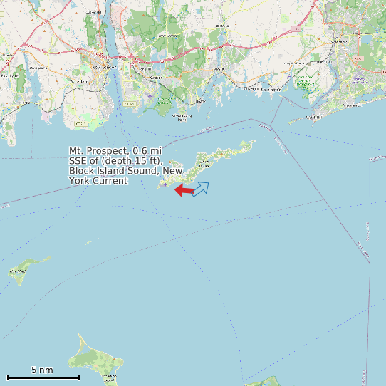 Map of Mt. Prospect, 0.6 mi SSE of (depth 15 ft), Block Island Sound, New York Current Prediction Station