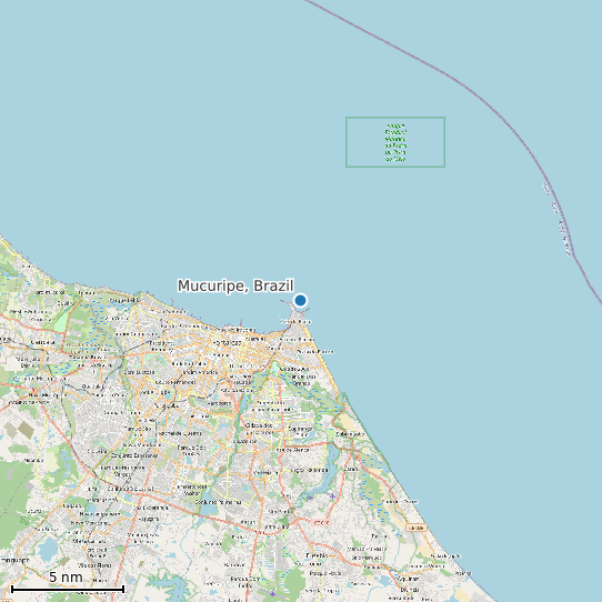 Map of Mucuripe, Brazil Tide Prediction Station