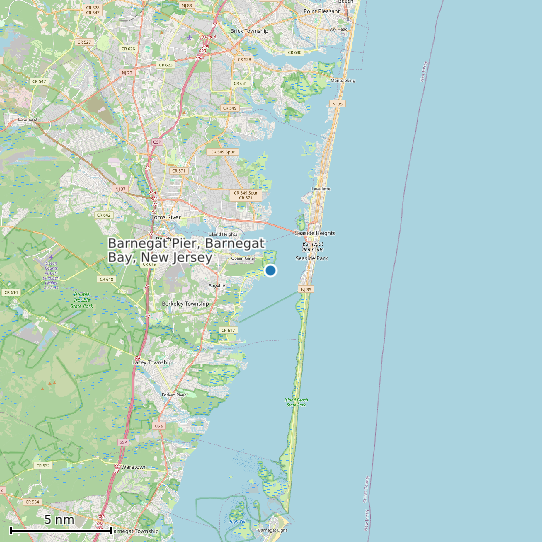 Map of Barnegat Pier, Barnegat Bay, New Jersey Tide Prediction Station