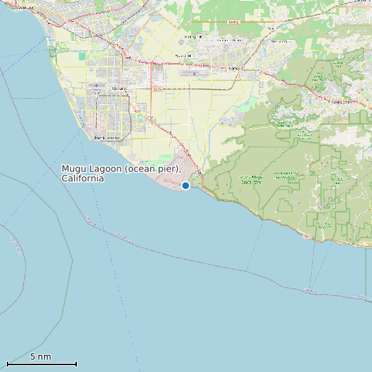 Map of Mugu Lagoon (ocean pier), California Tide Prediction Station