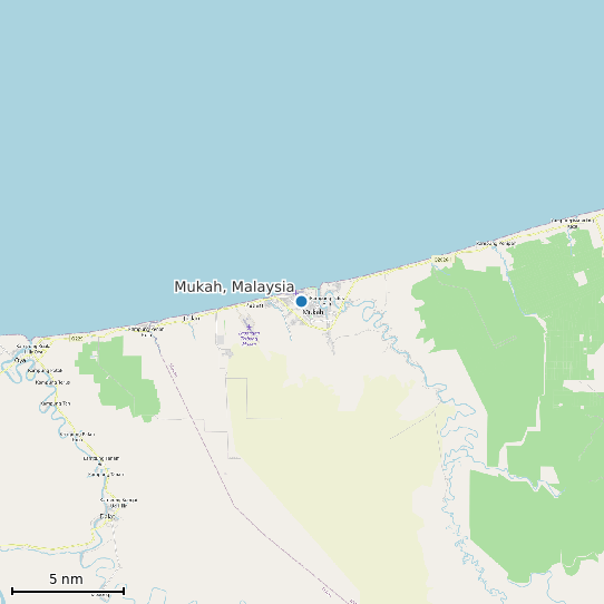 Map of Mukah, Malaysia Tide Prediction Station