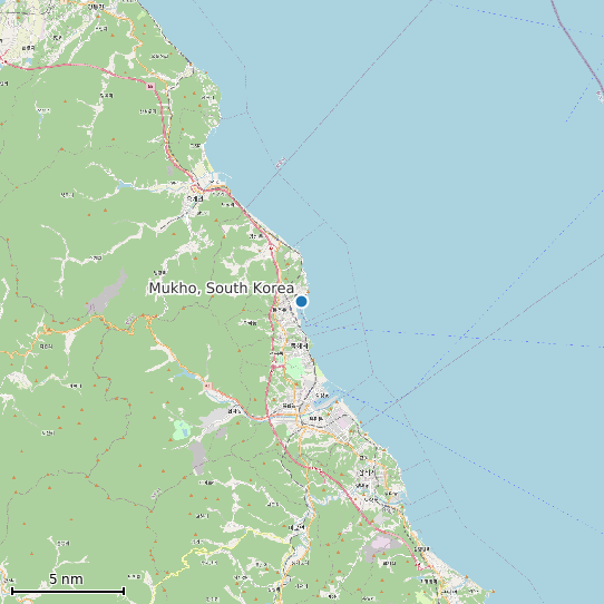 Map of Mukho, South Korea Tide Prediction Station